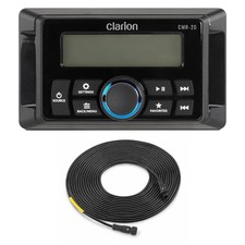 Clarion CMR-20 Marine Wired Remote with LCD Display w/ CMC-RC-25 25 ft 7.62 ...