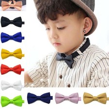 Classic Kids Bowtie Boys Grils Baby Children Bow Tie Fashion Solid Color Mint Gr