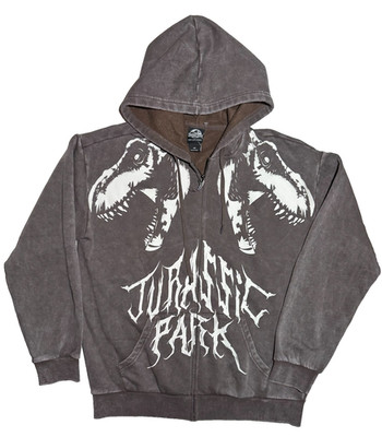 Hot Topic Our Universe Jurassic Park Dinosaur Metal Brown Hoodie Size MD,LG NWOT
