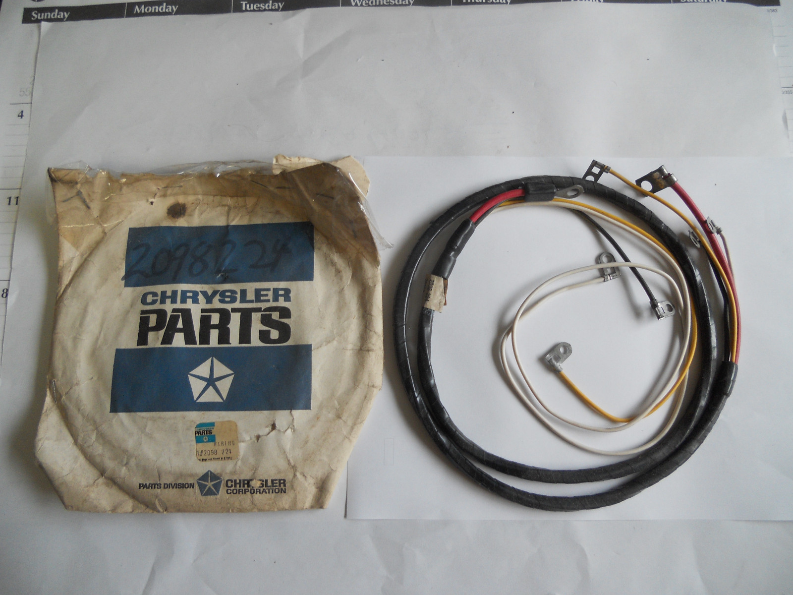 NOS MoPar 19601961 Plymouth VALIANT WIRING HARNESS pn 2098224 eBay