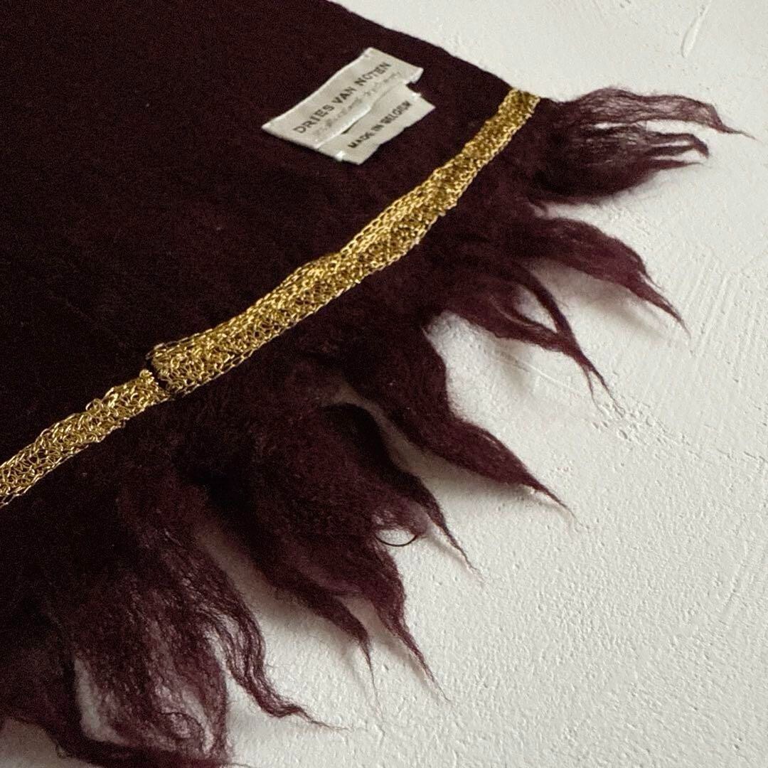小物 DRIES VAN NOTEN SHORT SCARF SILK&WOOL Dries Van Noten Short Scarf Silk Wool Women Limited Edition