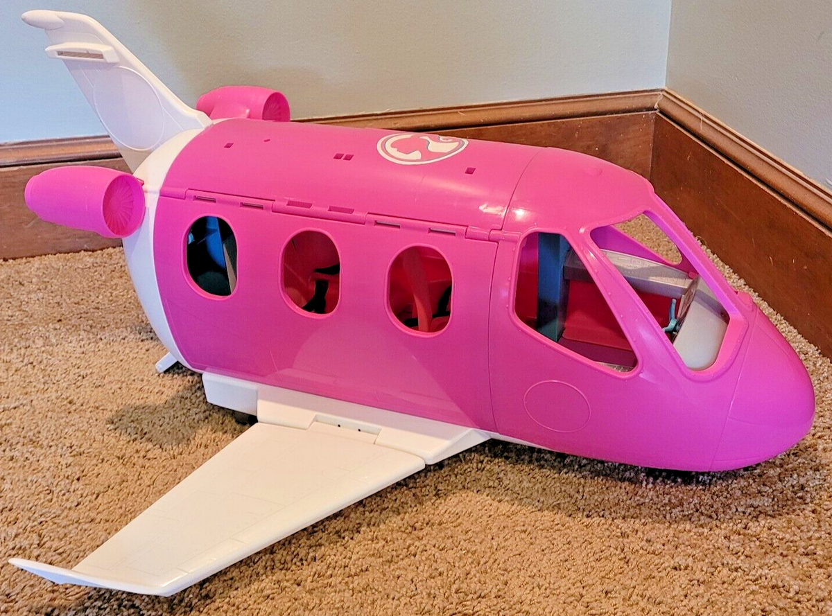 Mattel Barbie Dream Plane Airplane Jumbo Jet Vacation Pink White