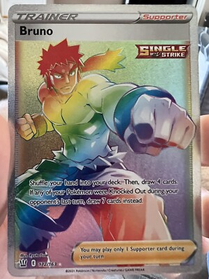 Pokemon Single Strike BRUNO Secret Rainbow Rare 172/163 Battle Styles M/NM  | eBay