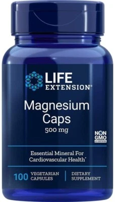LIFE EXTENSION MAGNESIUM CAPS Herz Kreislauf 500mg 100 Veg. Kapseln SUPER PREIS - Bild 1 von 3