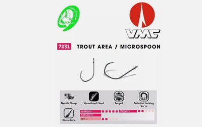 VMC Microspoon Trout Area Einzelhaken 7231 #4,6,8 für Spoon Blinker Forelle Hook
