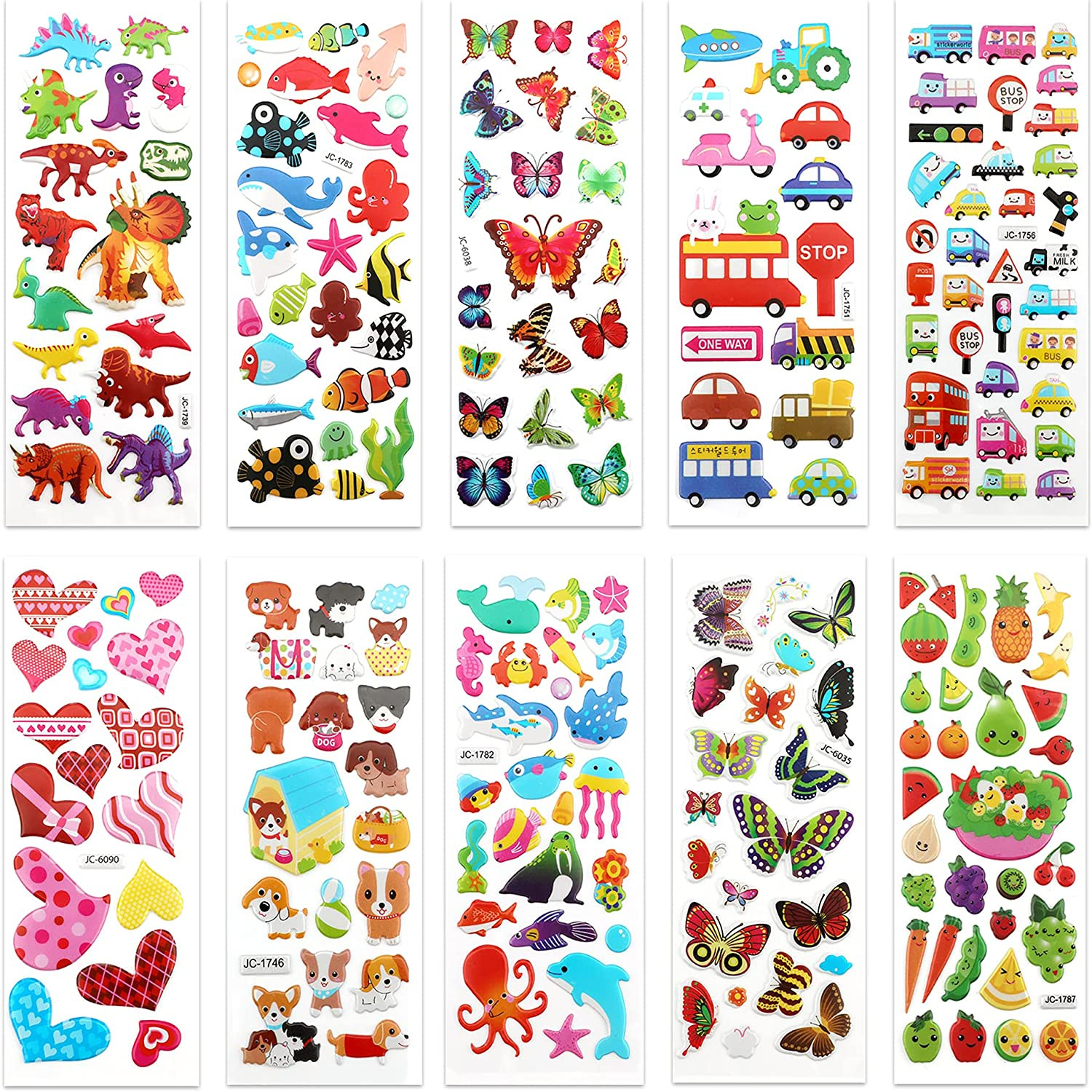3D Stickers for Kids & Toddlers 500+ Puffy Stickers Variety Pack for