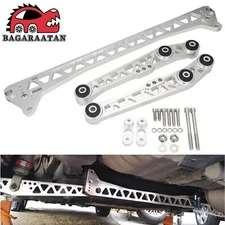 Silver Billet Rear Lower Control Arms + Subframe Brace for Honda Civic EG 92-95
