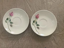 Vintage Rhythm by Homer Laughlin Cunningham & Pickett Rose Saucer Set of 2