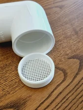 2" PVC Vent Termination, 2.375" OD, Fine Mesh Screen, All Plastic for 2" Fitting