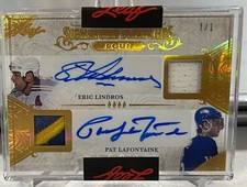 LINDROS HULL BOSSY LaFONTAINE 2021 Leaf Superlative Signature Swatches AUTO 1/1