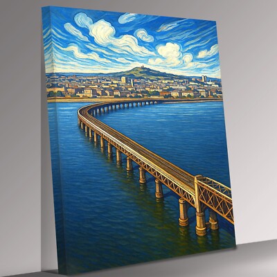 Dundee Stadt mit Blick auf den Tay Leinwandbild Wandbild Bild
