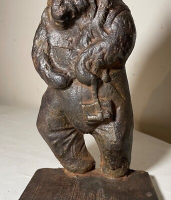 Ancien Stop-porte Fonte Figuratif Tigre/Lion - Fait Main Années 1900 (Occasion)