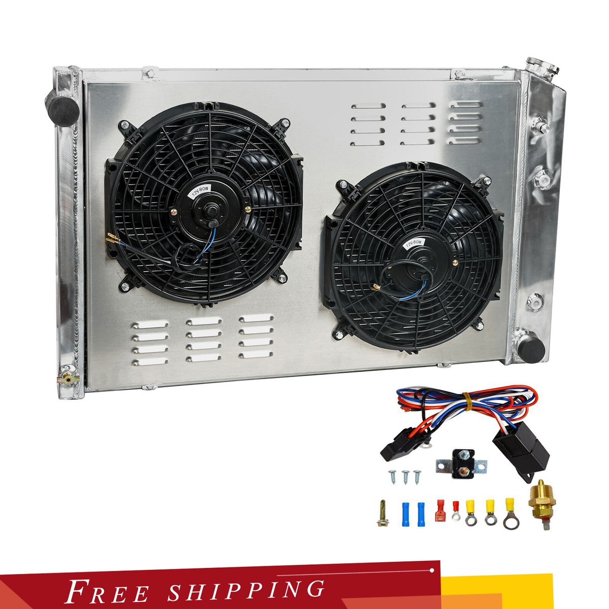 3-Row Aluminum Radiator With Fan Shroud For 1973-1987 Chevy/GMC Trucks – Bolt-On Cooling Upgrade