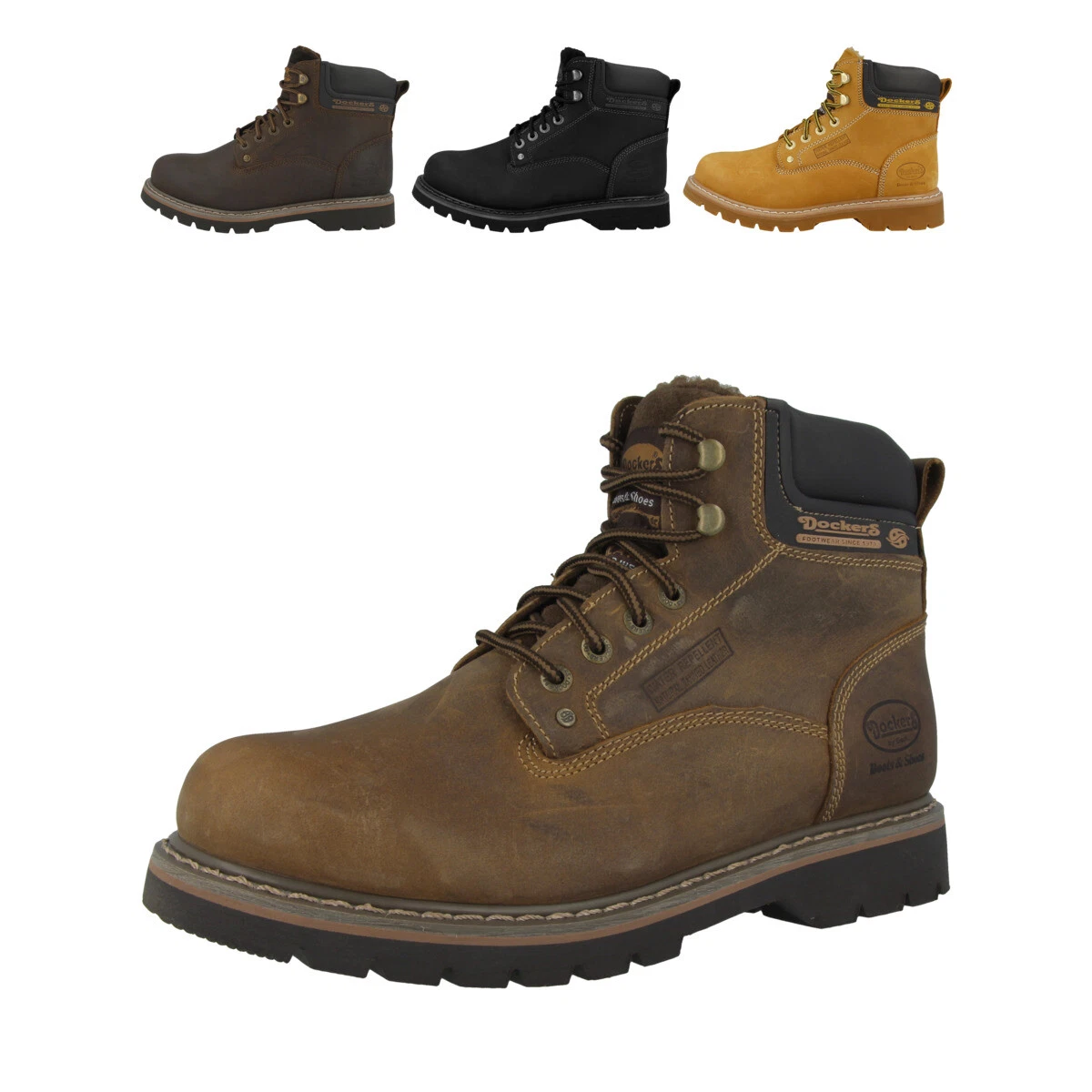 Dockers Scarpe Da Ginnastica Uomo Tucker - Leggere E Antiscivolo, Pelle Sintetica E Maglia, Plantare Imbottito - Nero, 10.5