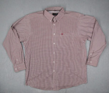 Ariat Shirt Mens Extra Large Red Check Pro Series Button Up Rancher Workwear