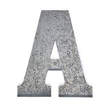 1.7 ft Silver Light Up Letter A Metal Marquee Signs Party Backdrop Supplies