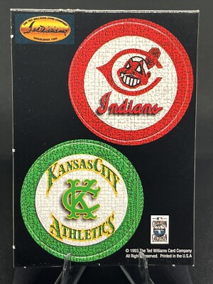 1993 TWCC Ted Williams POG Cards Cleveland Indians Kansas City Athletics Logo
