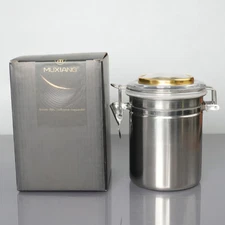 MUXIANG Steel Tobacco Jar Humidifier Hygrometer Travel Cannister With Gift Box