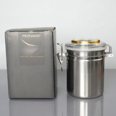 MUXIANG Steel Tobacco Jar Humidifier Hygrometer Travel Cannister With Gift  Box