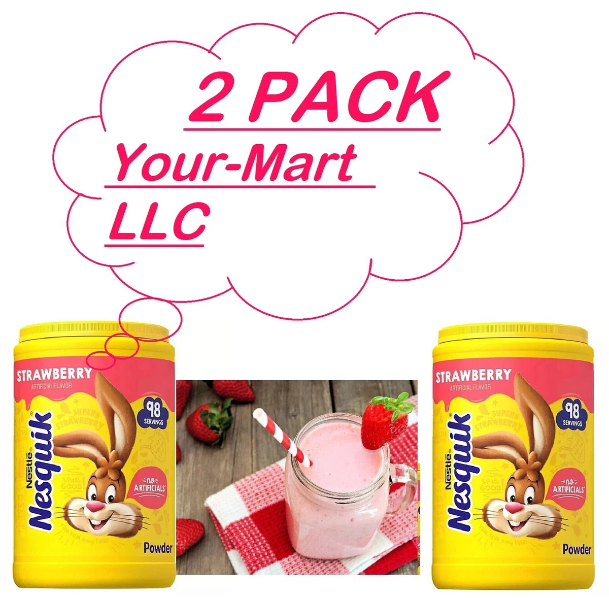 Nestle Nesquik Strawberry Flavor Powder Drink Mix, Oz, 52 OFF