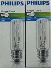 Image of 2 x Philips halolux T32 70W = 92 Watt ES E27 Clear Halogena Note made any more