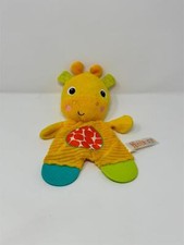 Bright Starts Yellow GIRAFFE 9" Teether / Security Blanket w/ Crinkle Sound