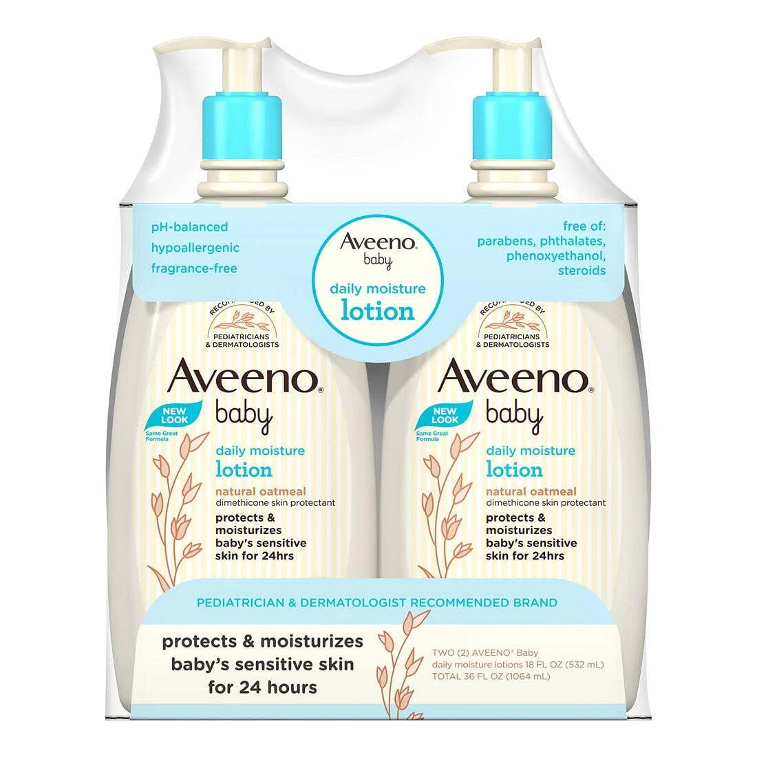Baby Daily Moisture Lotion, For Delicate Skin, Fragrance Free, 2 pk./18 fl. oz
Opens in a new window