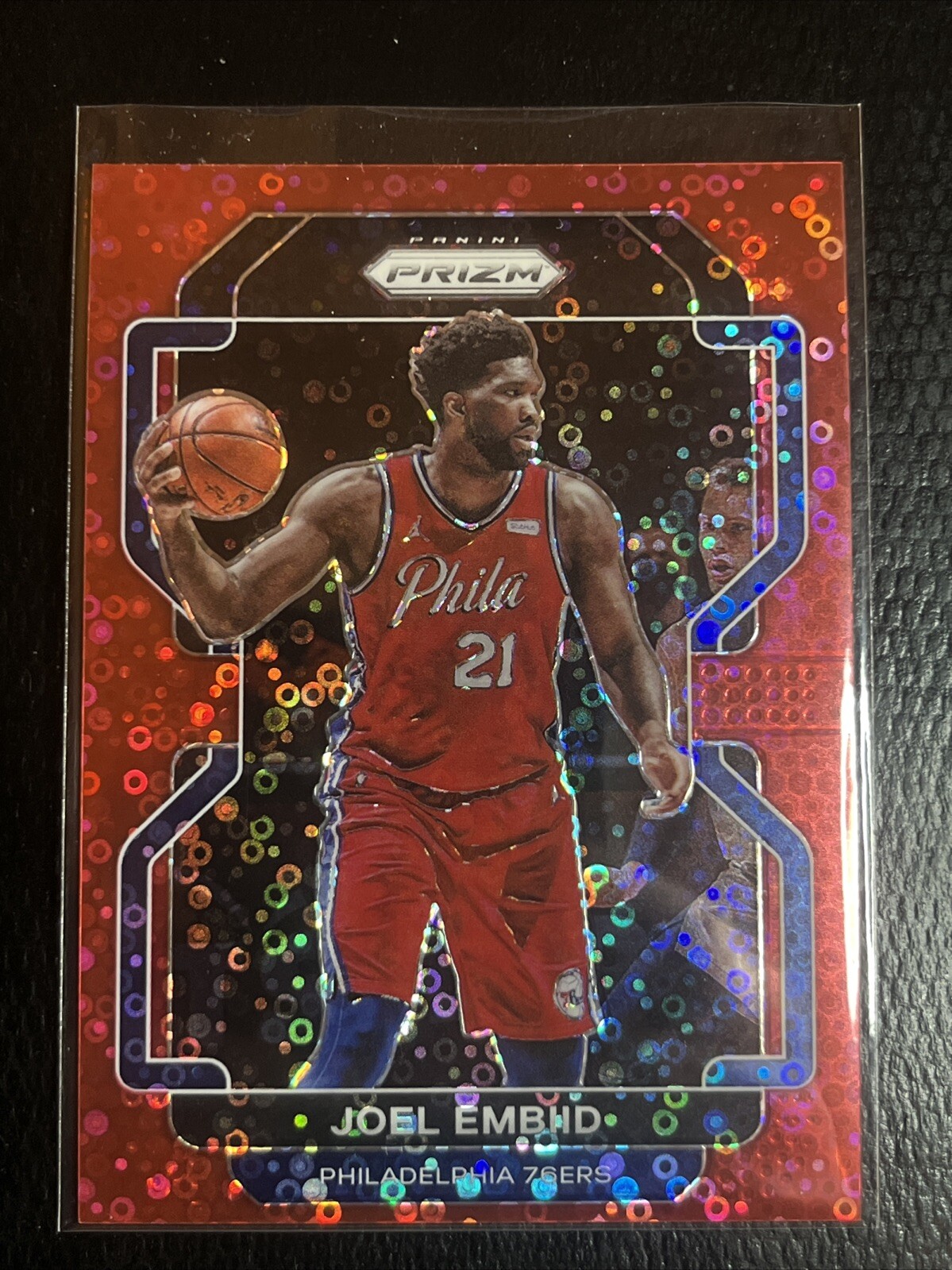 Joel Embiid 2021-22 Panini Prizm 99/100 Red Disco 76ers🔥