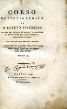 D. LORETO APRUZZESE ( NAPOLI 1819 ) " CORSO DI STUDIO LEGALE - TOMO II "