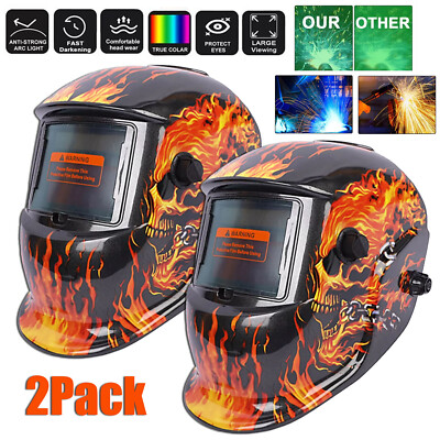 2Pack Auto Darkening Welding Helmet True Color Solar Powered Welding Mask