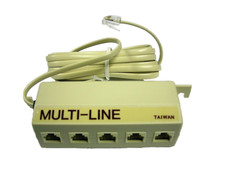 Telephone Junction Box 7M1-110 Multi Line with 5 RJ-14 Jacks CEI Ivory 2 pcs