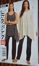 See & Sew 5203 It's Easy Misses Tunic Pants Sewing Pattern Sz 8-10-12-14 Uncut
