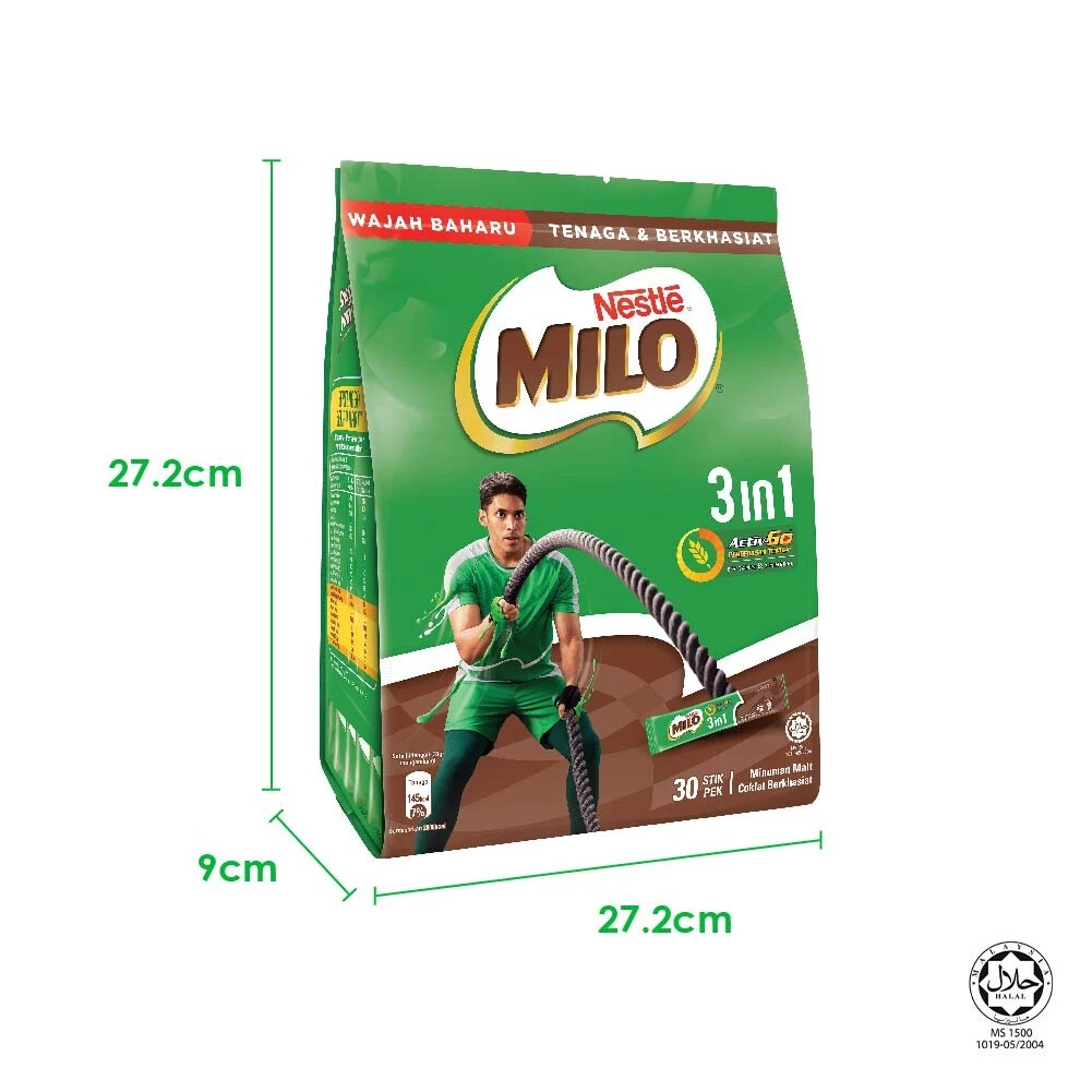 NESTLE MILO 3 IN1 ACTIV-GO 33g X 26 STICKS| 858g| MALAYSIA PRODUCT