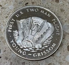 Gemini III Men in Space Series The Danbury Mint  Silver Coin