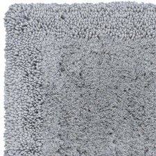 Hotel Style Cotton Blend Solid Bath Rug, 17" x 24", Silver
