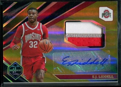 2022 EJ Liddell Rookie Card Patch Auto Panini DP Gold /25 #LM-EJL Pelicans