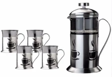bergHOFF French Press 5 Pc Gourmet Coffee Press Set, New With Box