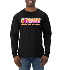 Drunkin Grownups America Runs On Tequila Men Long Sleeve Tshirt