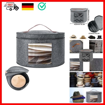 Hutschachtel Rund Grey - Foldable Hat Storage Boxes Fabric with Lid und Zip, ...