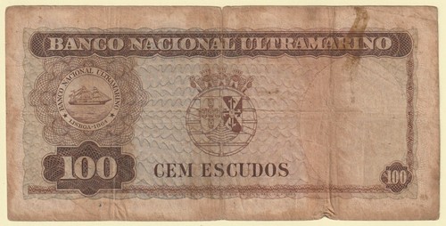🇹🇱 🇵🇹 Timor ( Portugal ) 100 Escudos 1959 P 24 Sign 1 Low SN# 001403 VG - Picture 3 of 5