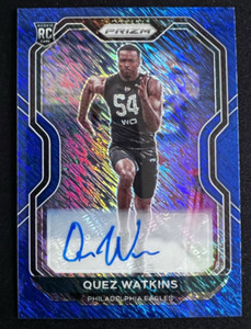 2020 Panini Prizm Blue Shimmer Rookie Auto Quez Watkins 03/25 #344