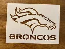 Broncos NFL Logo Reusable 10 MIL Laser Cut Mylar Stencil Art Supplies Painting