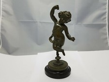 Jugendstil Bronze Figur " tanzender Putto mit Kastagnetten" ~ 1900  22 cm