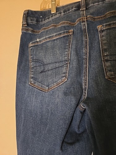 American Eagle Jeans "super stretch" womens size 12 11"rise 32/31.5 Dark wash - Picture 6 of 15