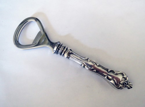 Antique Sterling Silver Beer Soda BOTTLE OPENER - BEAUTIFUL REPOSE WORK