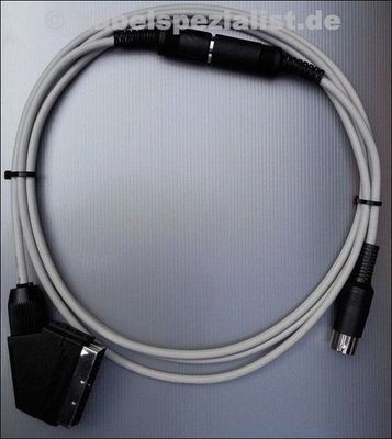 Commodore C64 / C128 Kabel TV SCART (S-Video+FBAS) 2 Meter