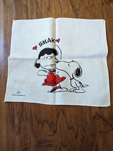 Vintage Snoopy lucy handkerchief by hallmark  peanuts snoopy and lucy