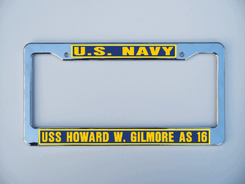 Telaio targa USS HOWARD W GILMORE AS 16 US Navy USN auto-camion-moto - Foto 2 di 11