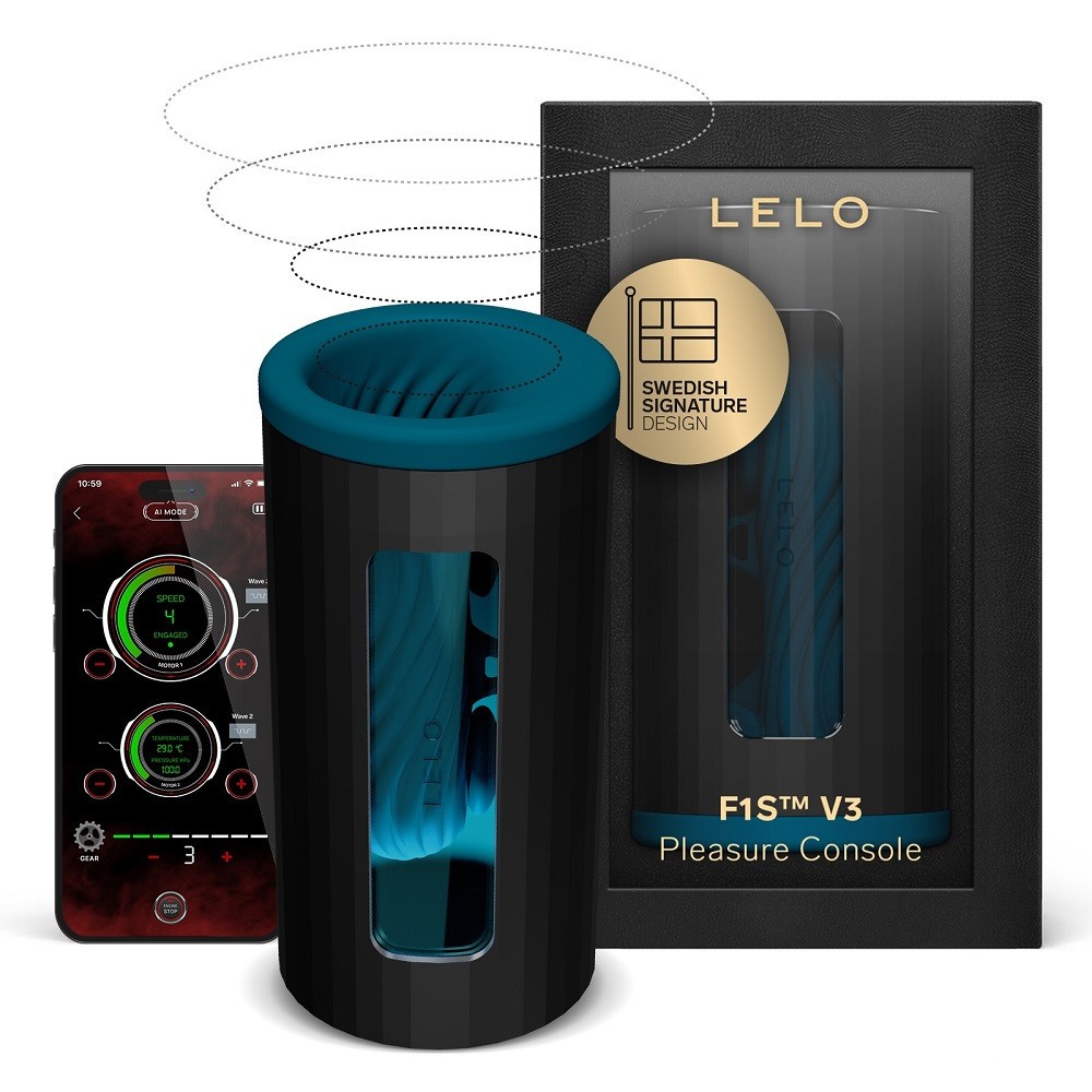 LELO F1S V3 AI Interactive Male Masturbator Blue App Controlled Sonic Waves USB - Image 2