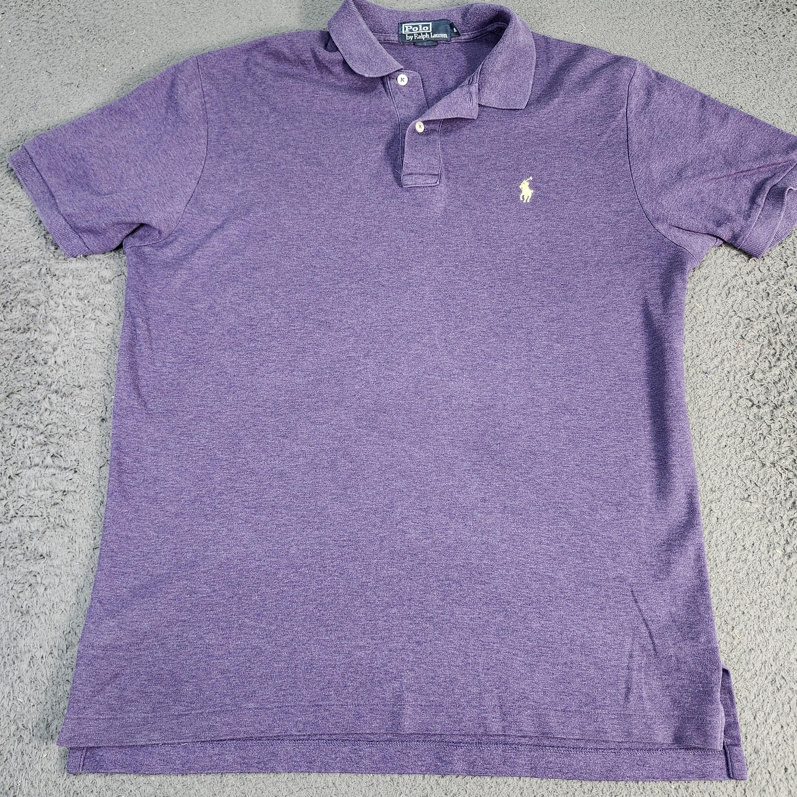 Polo By Ralph Lauren Polo Shirt Mens Medium Purple Knit Cotton Pony Casual